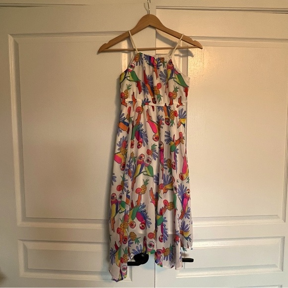 H&M Tropical Kids Dress with Colorful Bird Print Girls Size 10 - Picture 4 of 10